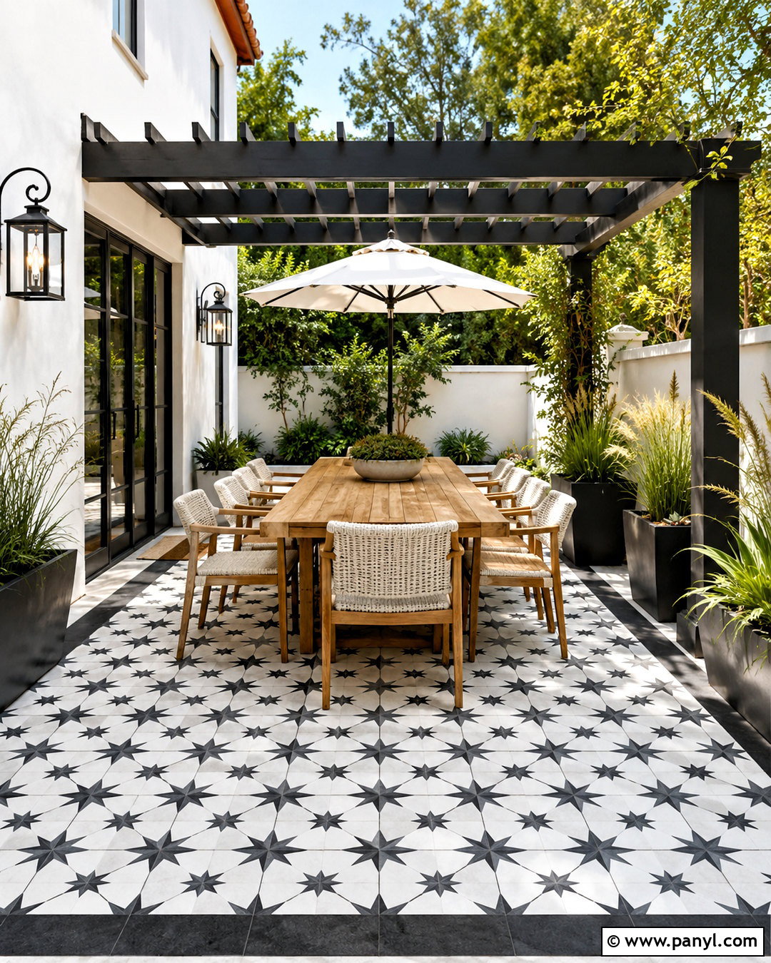 Black And White Mosaic Patio - 20 black and white pattern design ideas