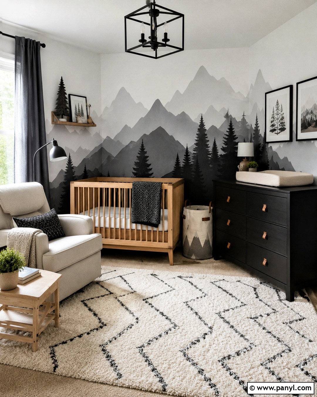 Black And White Mountain Nursery - 20 black and white baby nursery ideas