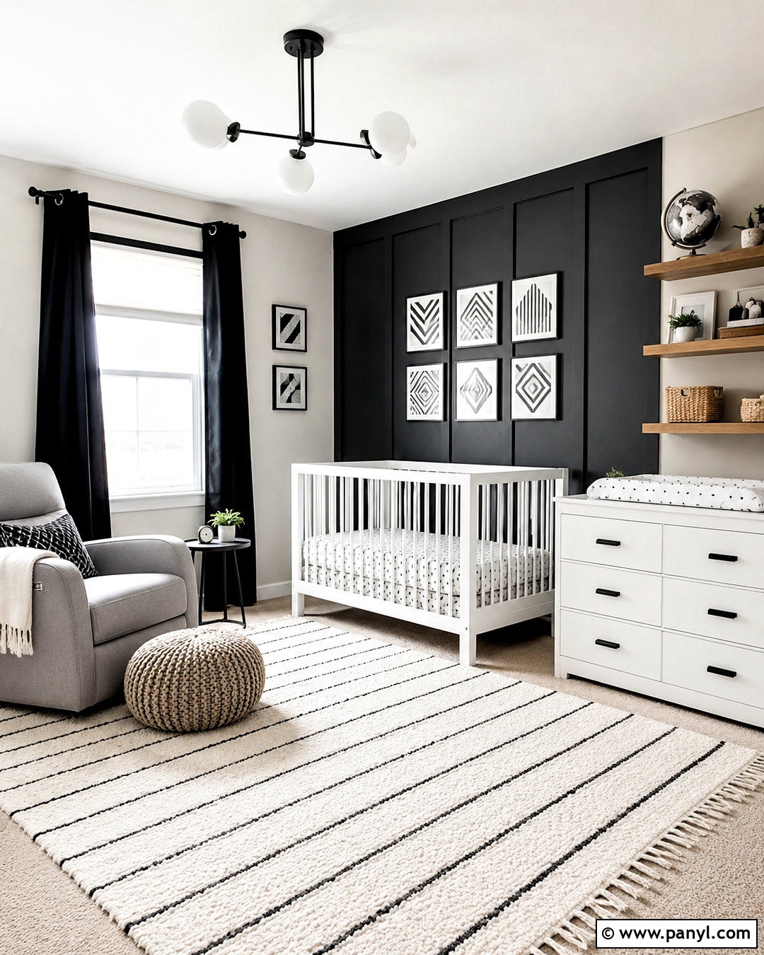 Black And White Nursery - 20 dark baby nursery ideas