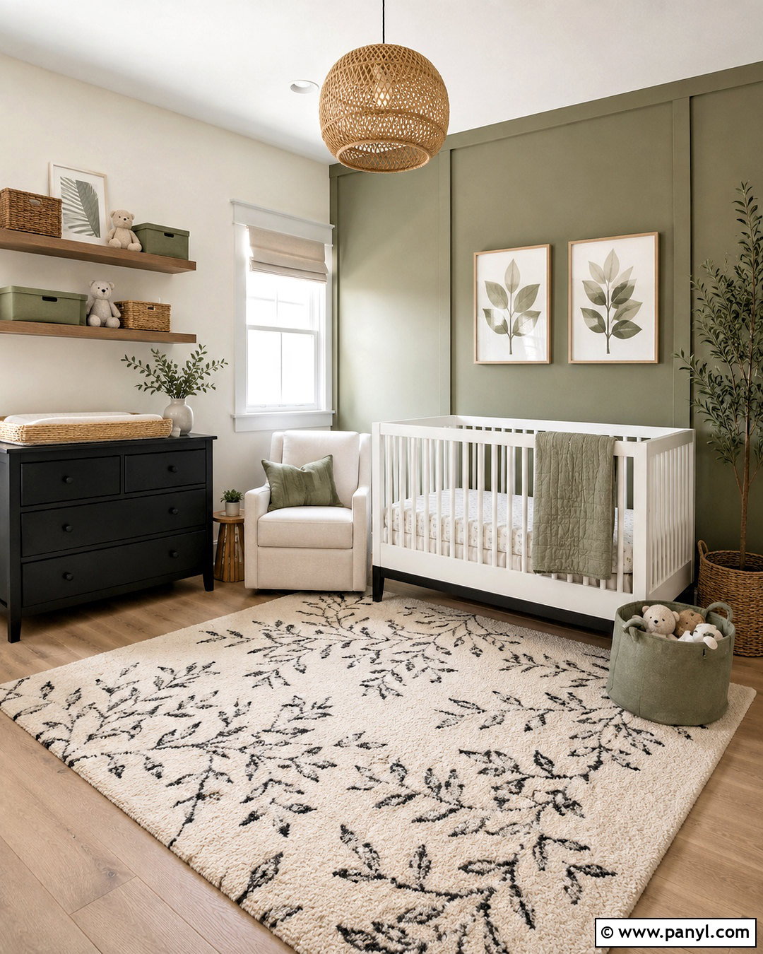 Black And White Nursery With Sage Green - 20 black and white baby nursery ideas