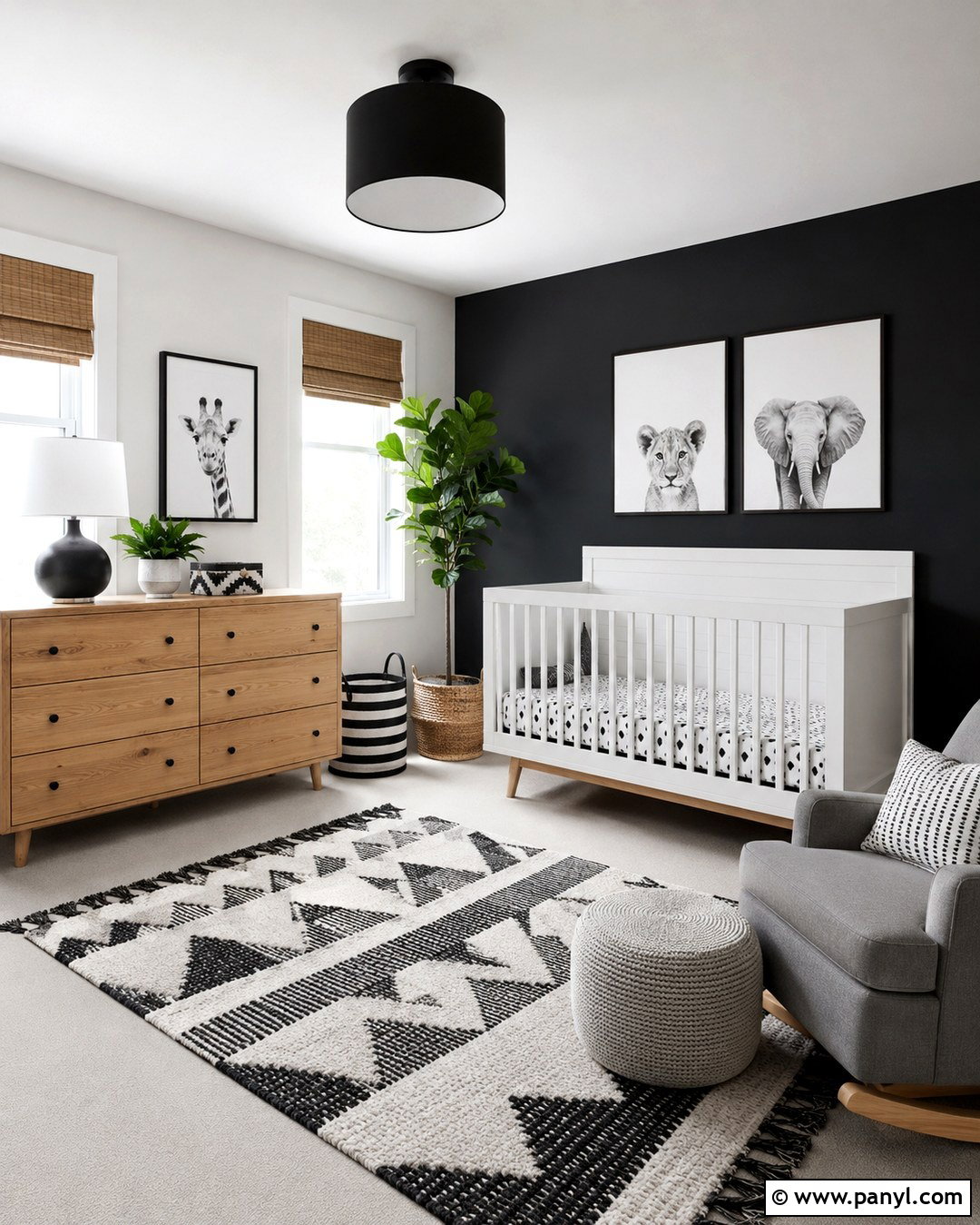 Black And White Nursery - 20 Black Accent Wall Nursery Boy Ideas