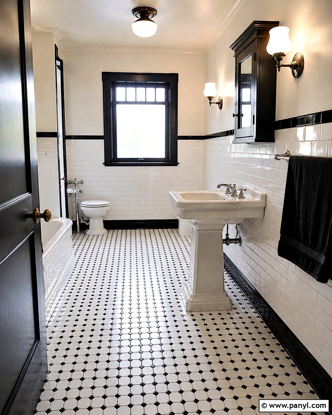 Black And White Octagon Bathroom Tile - 20 black and white bathroom tile ideas