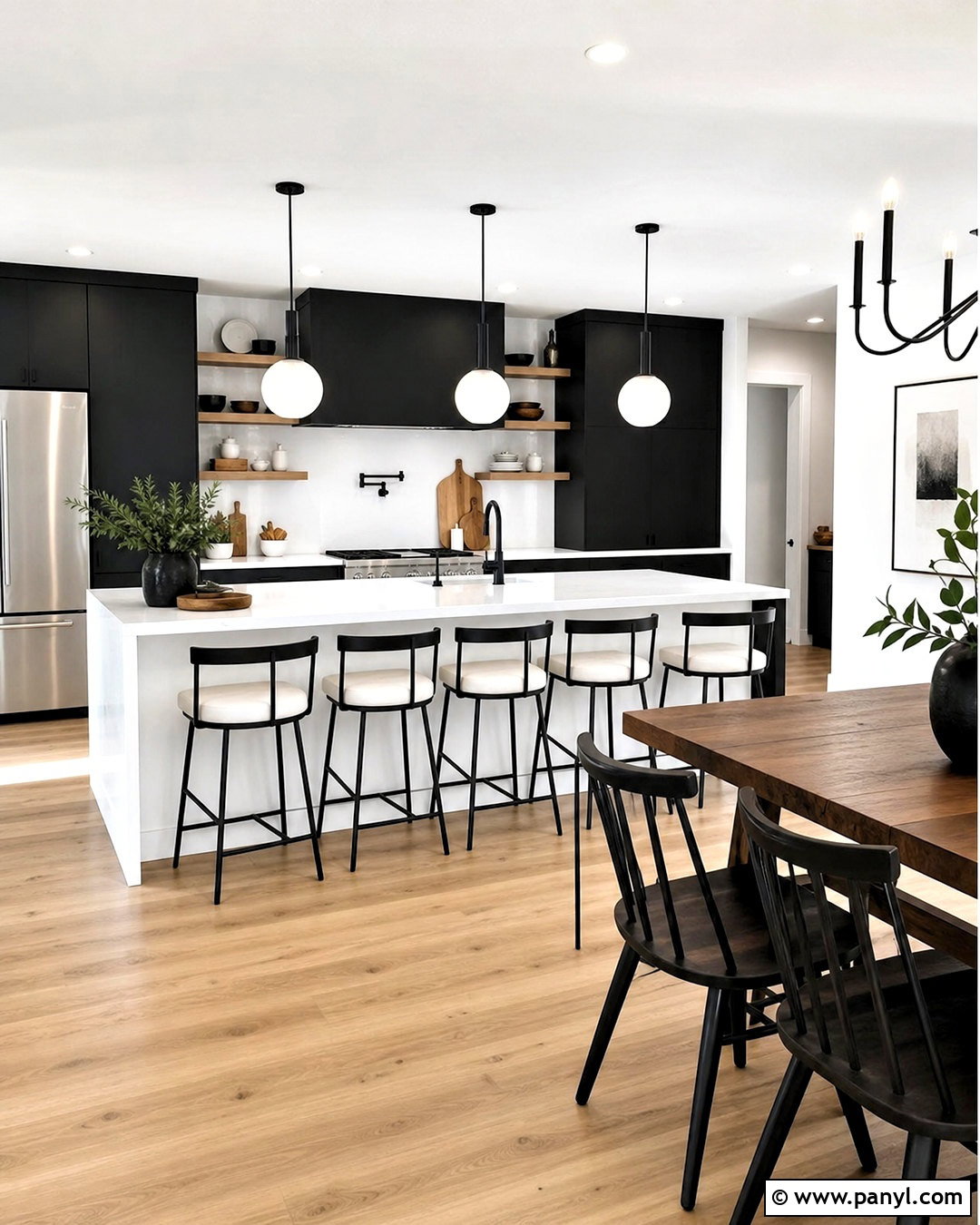 Black And White Open Kitchen - 20 open kitchen design ideas