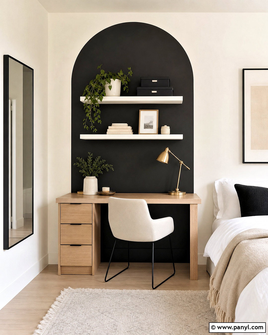 Black And White Painted Arch Wall - 20 black and white wall design ideas
