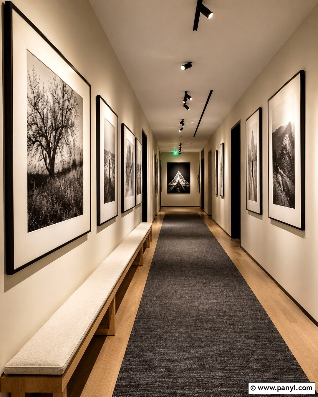 Black And White Photography Hallway Wall - 20 Black And White Statement Wall Ideas