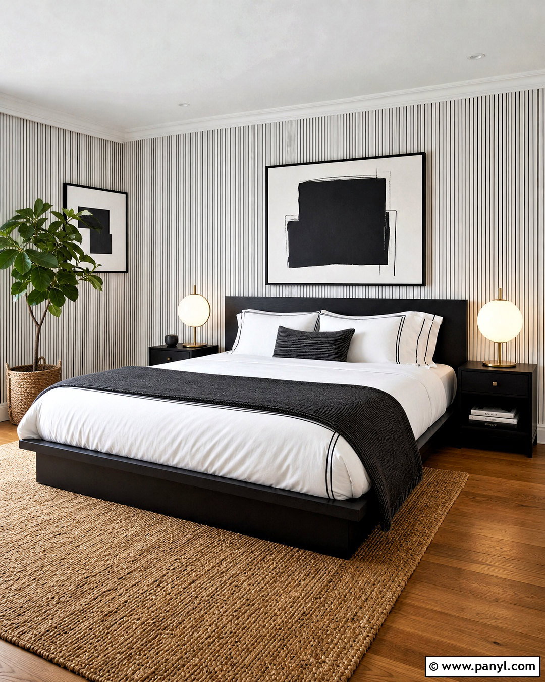 Black And White Pinstripe Bedroom - 20 striped walls bedroom ideas