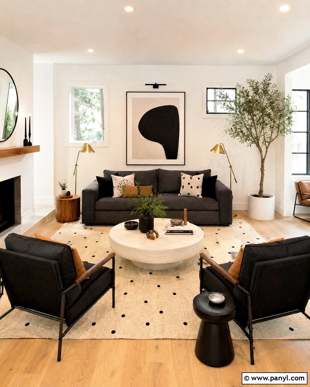 Black And White Polka Dot Living Room - 20 polka dot room ideas