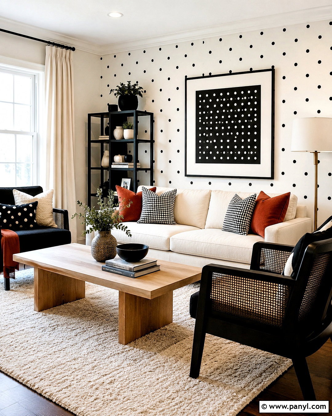 Black And White Polka Dot Living Room - 20 polka dot design ideas