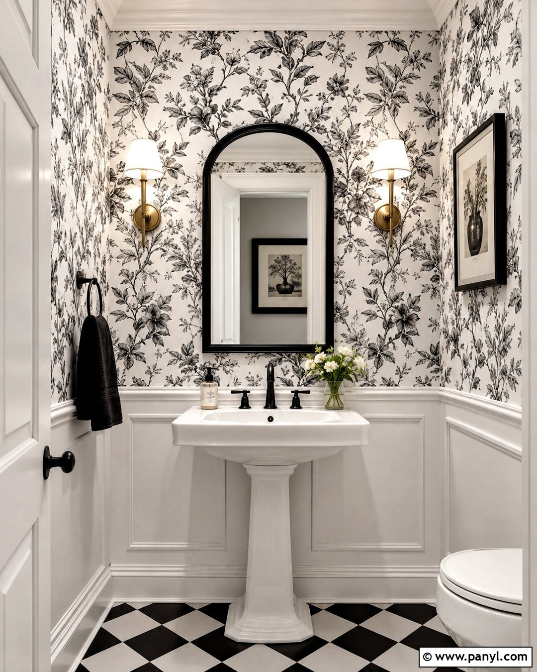 Black And White Powder Room - 20 black and white interior design ideas