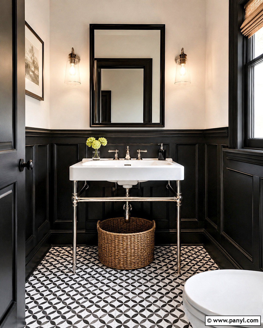 Black And White Powder Room - 20 powder room inspiration ideas