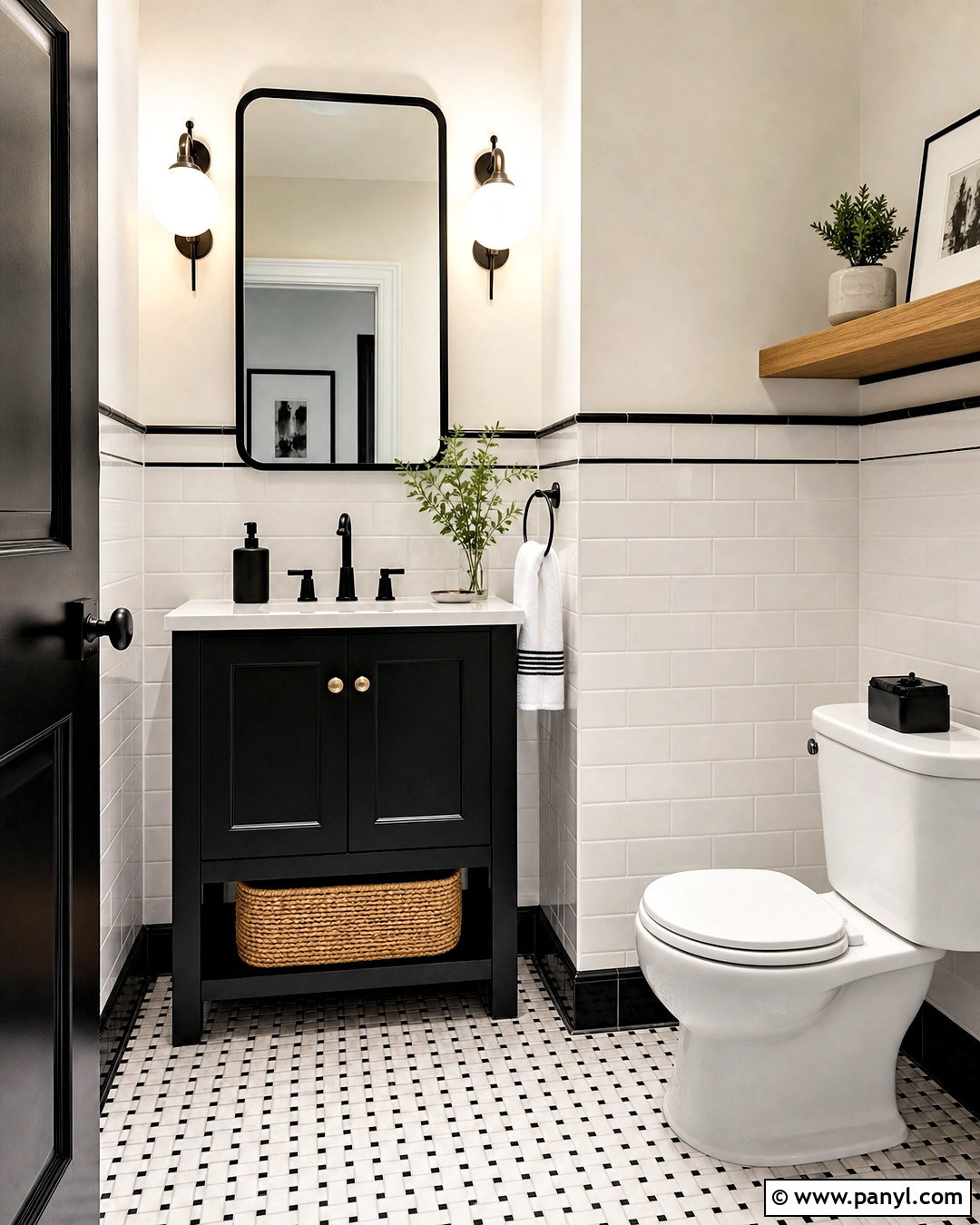 Black And White Powder Room - 20 small powder room ideas