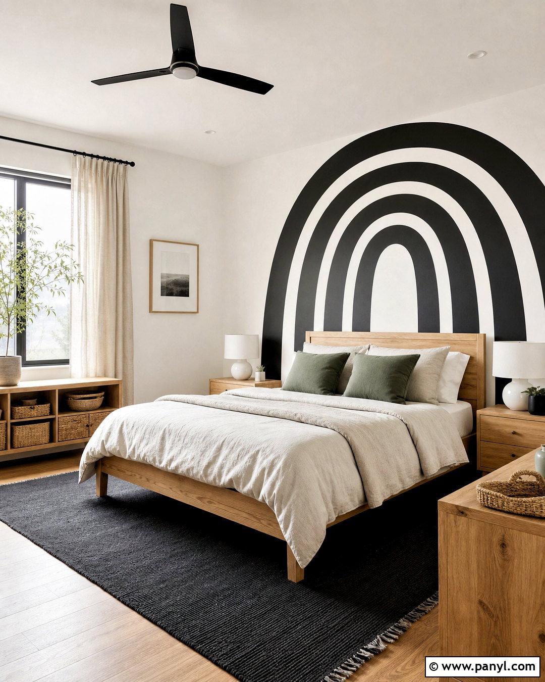 Black And White Rainbow Wall Mural - 20 rainbow wall mural ideas