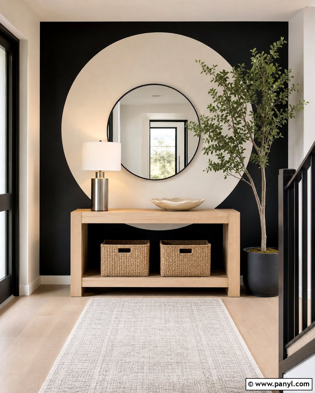 Black And White Round Accent Wall - 20 Round Accent Wall Paint Ideas