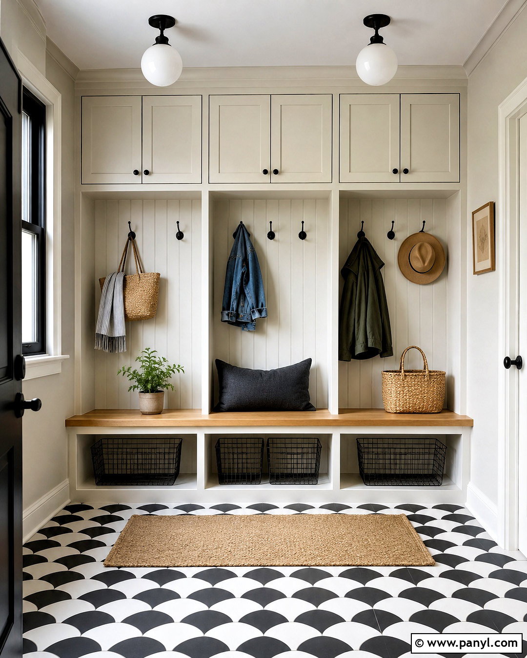Black And White Scallop Mudroom - 20 black and white pattern design ideas