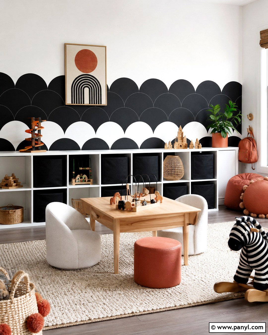Black And White Scalloped Wall Pattern - 20 Black And White Wall Pattern Ideas