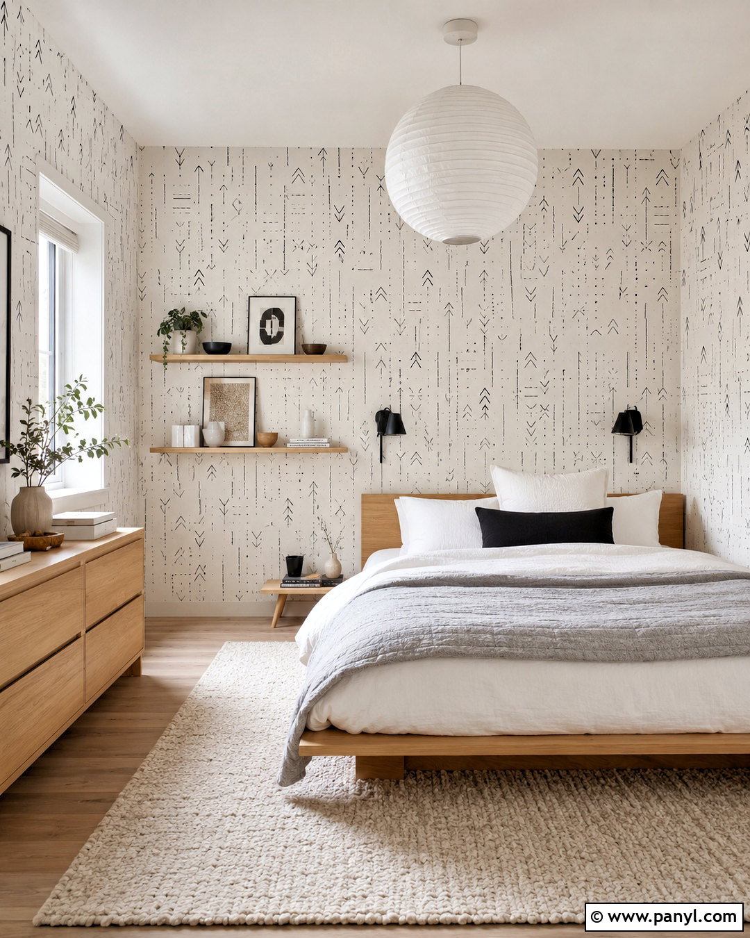 Black And White Scandinavian Wallpaper Bedroom - 20 black and white wallpaper bedroom ideas