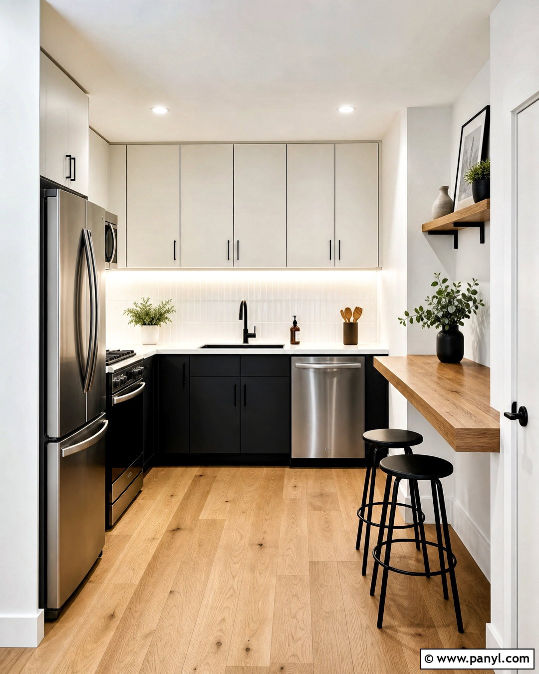 Black And White Small Kitchen - 20 very small kitchen ideas
