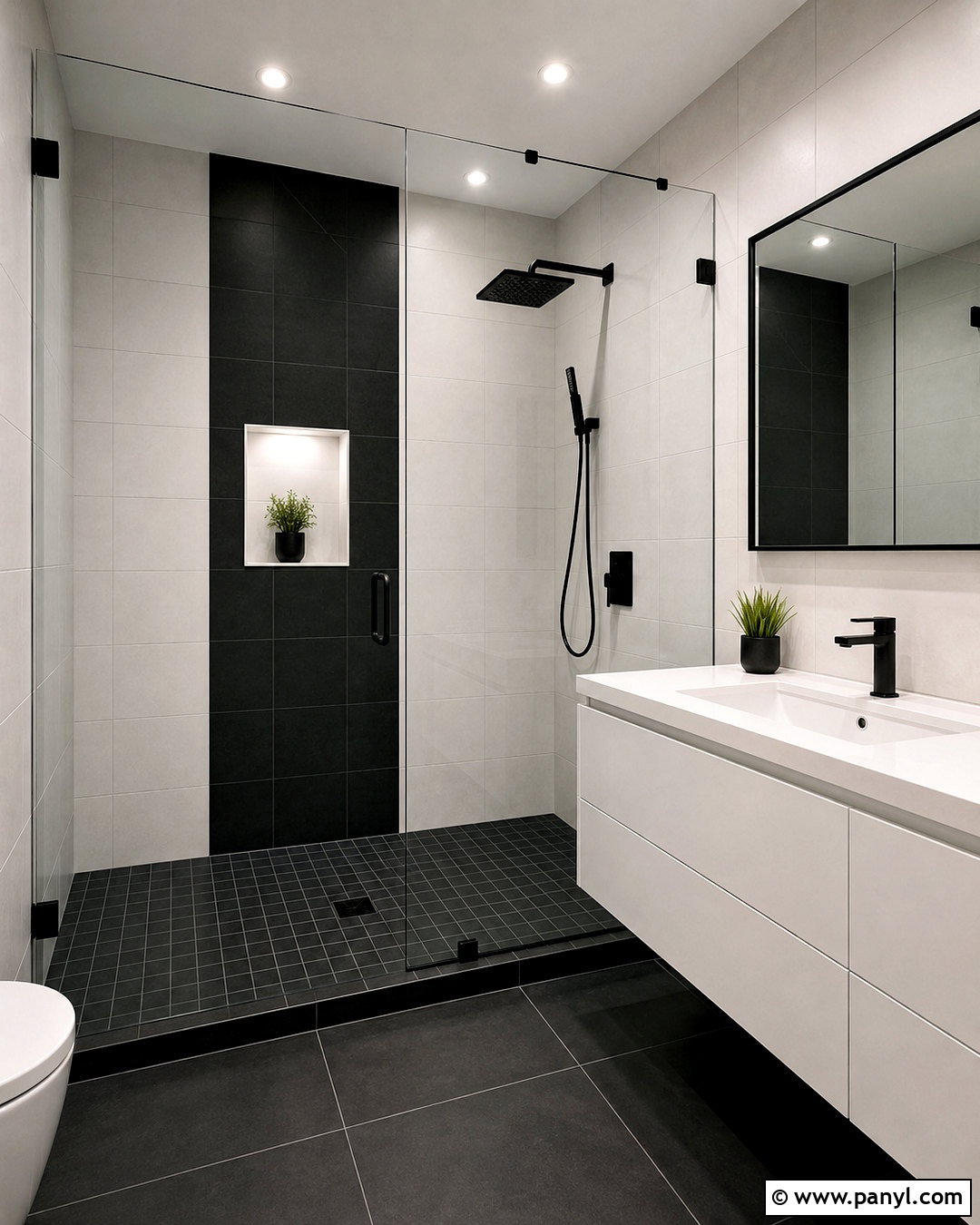 Black And White Square Shower Tile - 20 black and white shower tile ideas