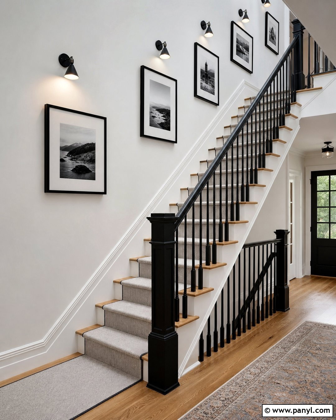 Black And White Staircase Wall - 35 black and white walls