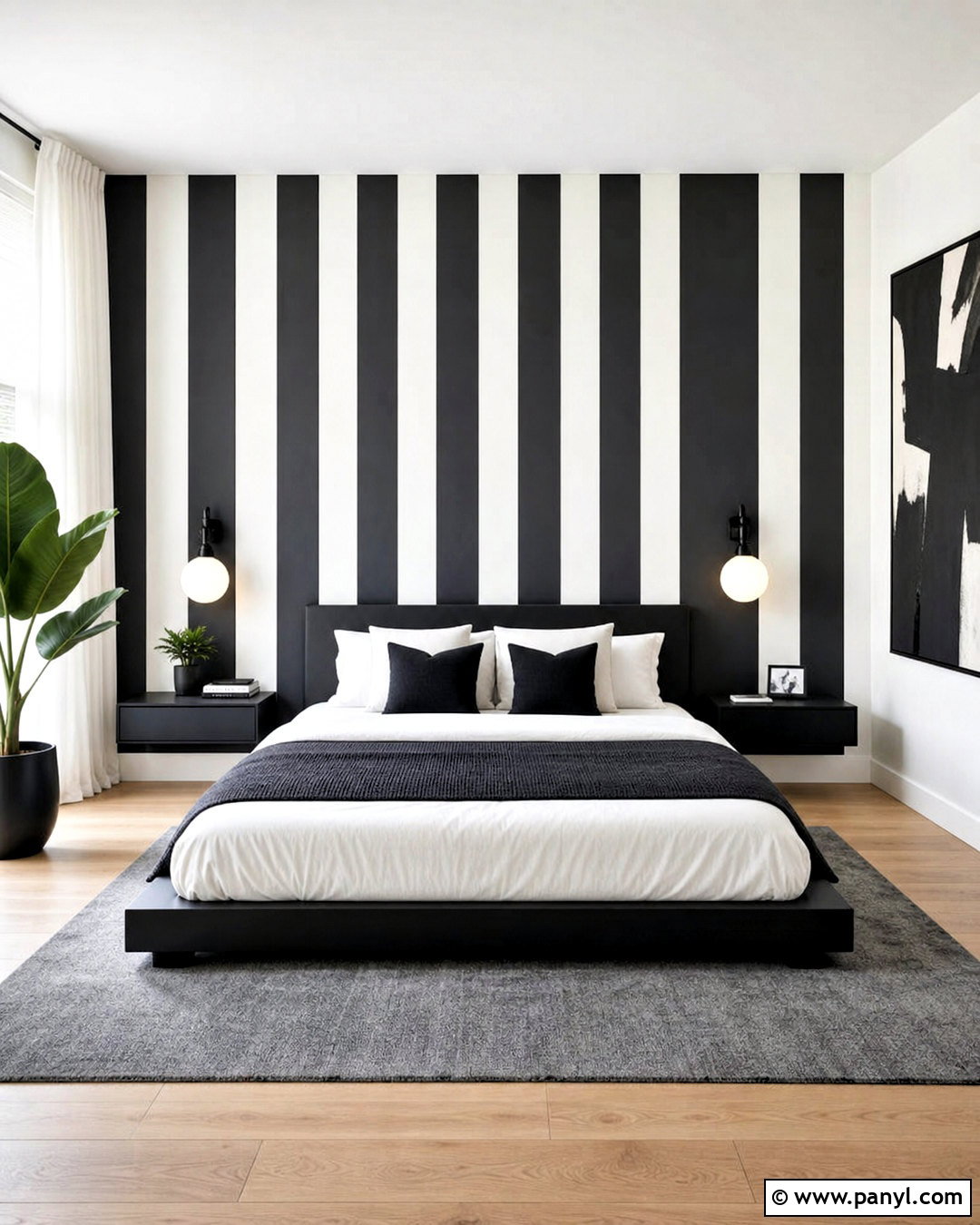 Black And White Striped Bedroom Walls - 20 striped bedroom walls