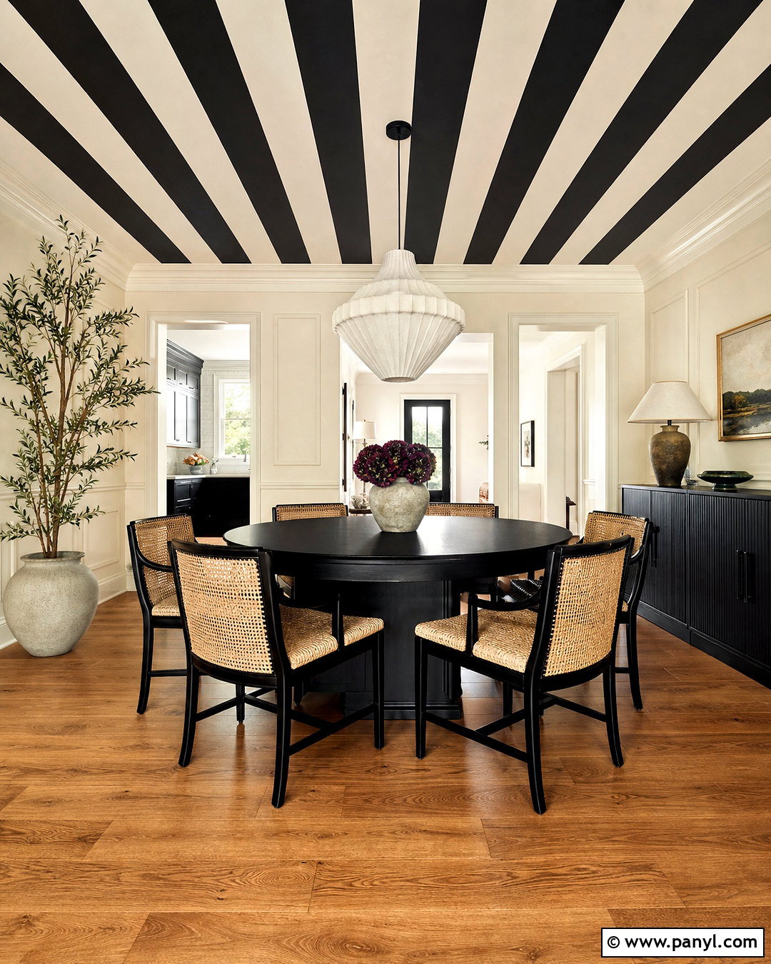 Black And White Striped Ceiling - 20 striped ceiling ideas