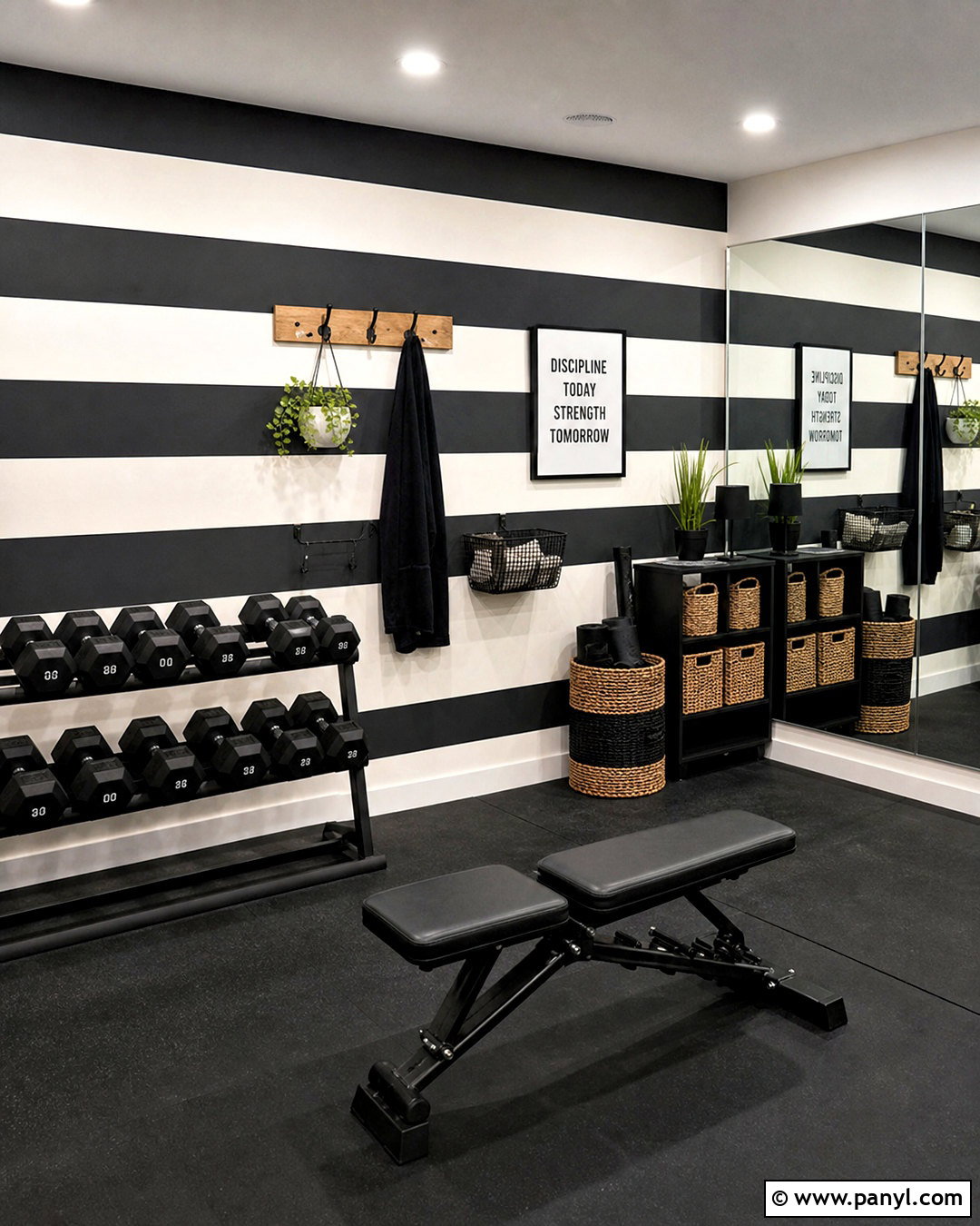 Black And White Striped Gym Wall - 20 gym wall painting ideas