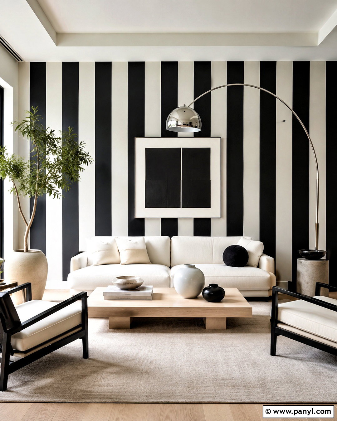 Black And White Striped Living Room - 20 black and white geometric pattern ideas
