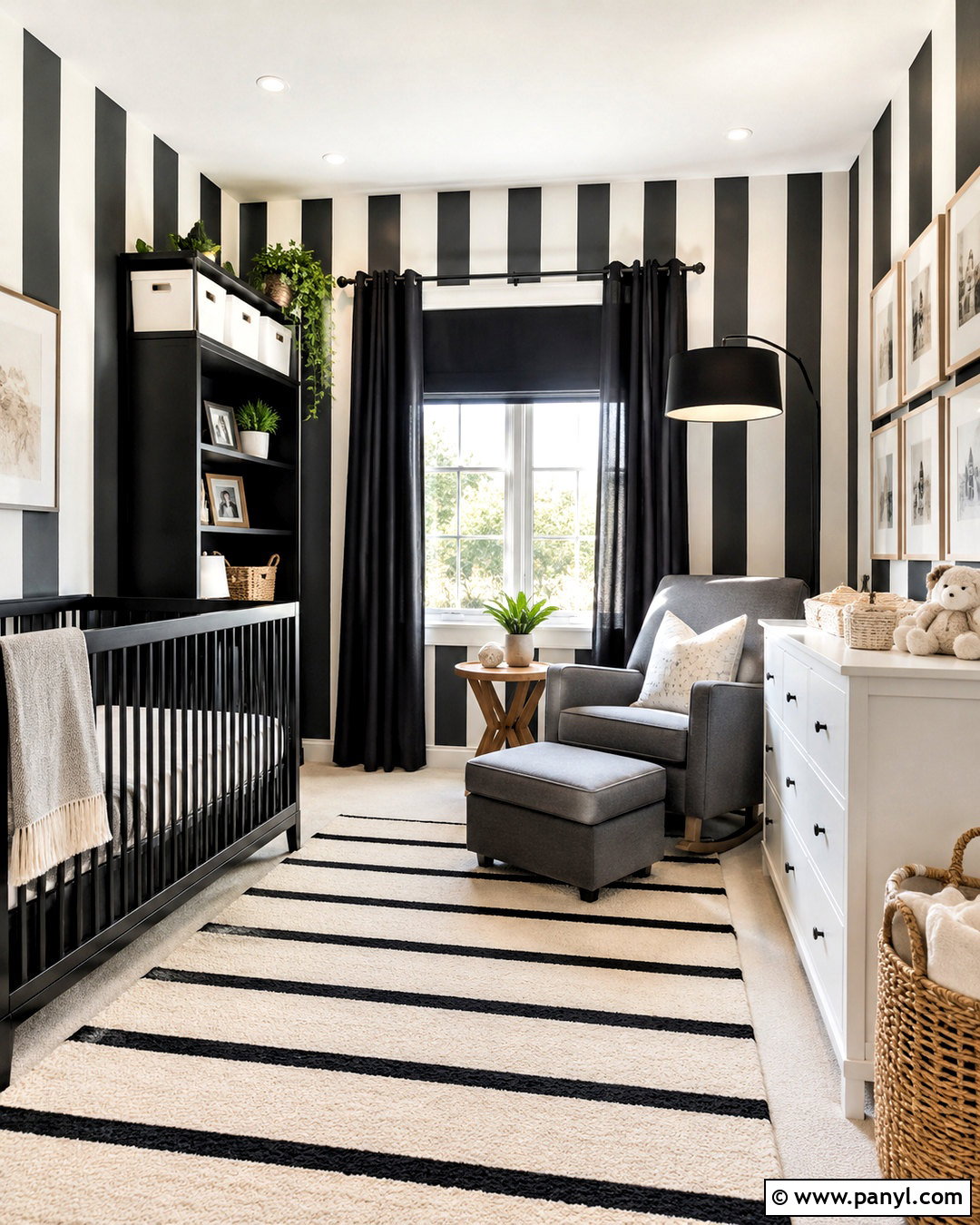 Black And White Striped Nursery - 20 black and white baby nursery ideas
