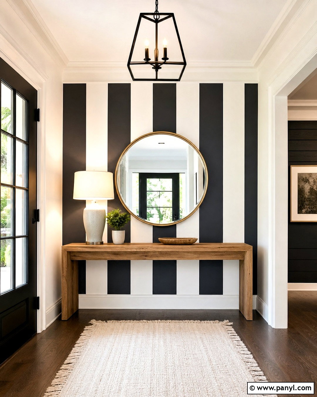 Black And White Striped Wall - 20 diy striped wall ideas