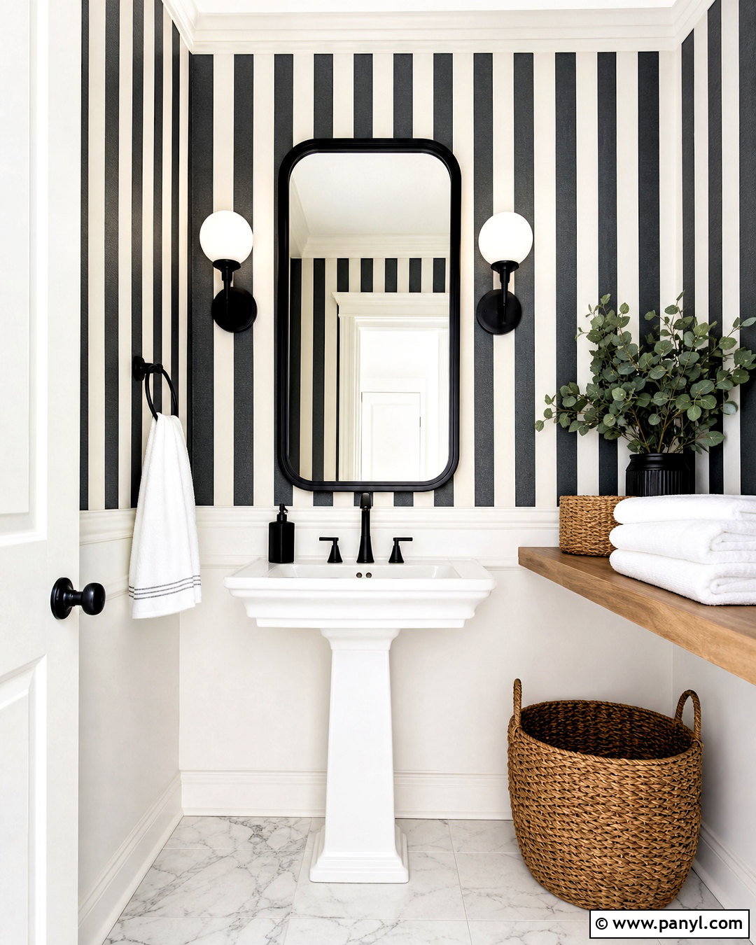 Black And White Striped Wallpaper - 20 black and white wall design ideas
