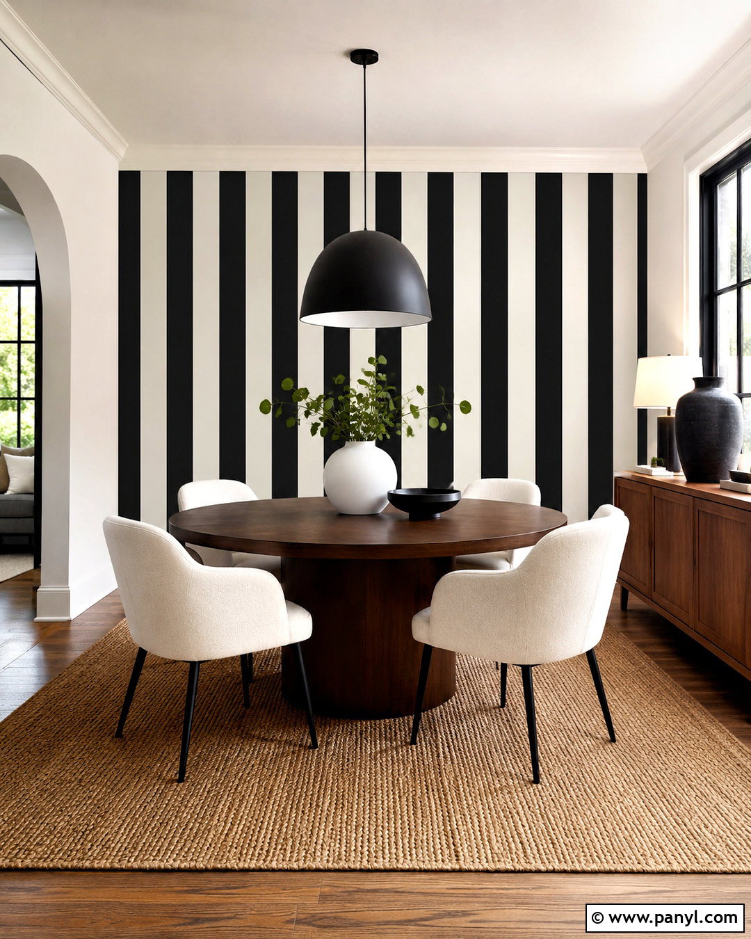 Black And White Striped Wallpaper Accent Wall - 20 black and white wallpaper accent wall ideas