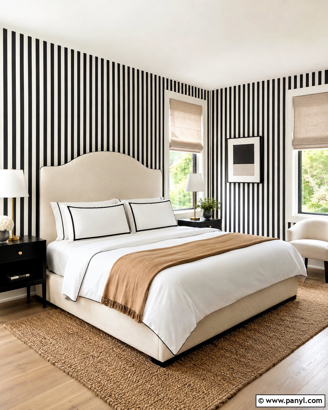 Black And White Striped Wallpaper Bedroom - 20 black and white wallpaper bedroom ideas