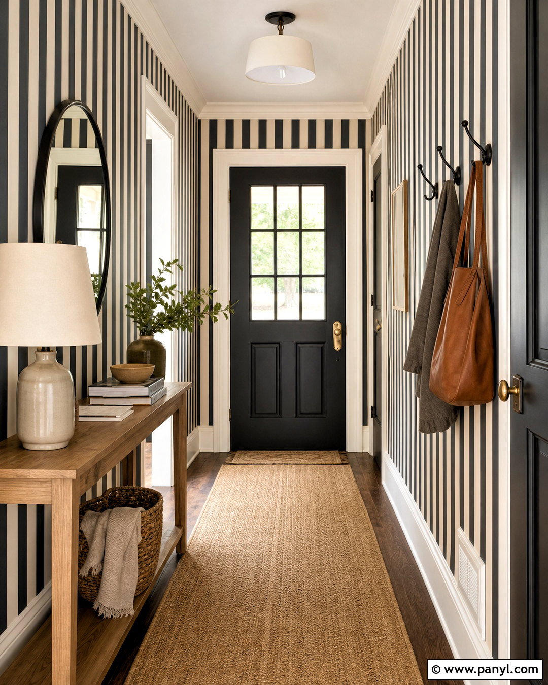 Black And White Striped Wallpaper Entryway - 20 wallpaper ideas black and white ideas