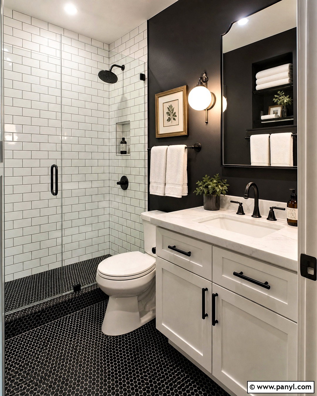 Black And White Subway Tile Bathroom - 20 small black bathroom ideas