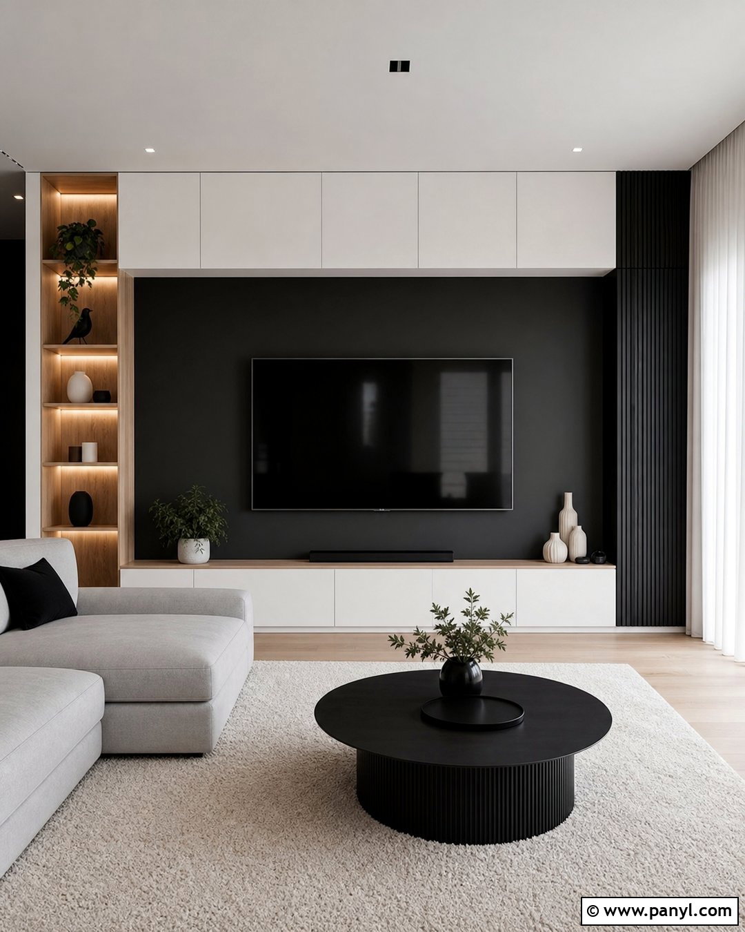 Black And White TV Wall - 35 black and white walls