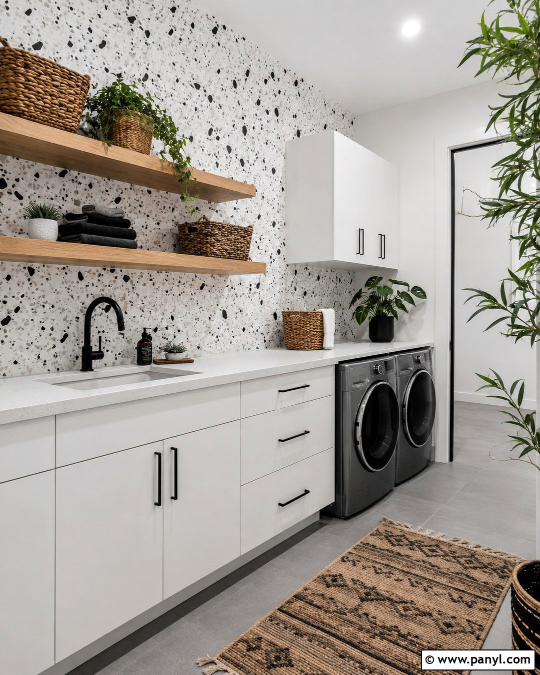 Black And White Terrazzo Wall Pattern - 20 Black And White Wall Pattern Ideas