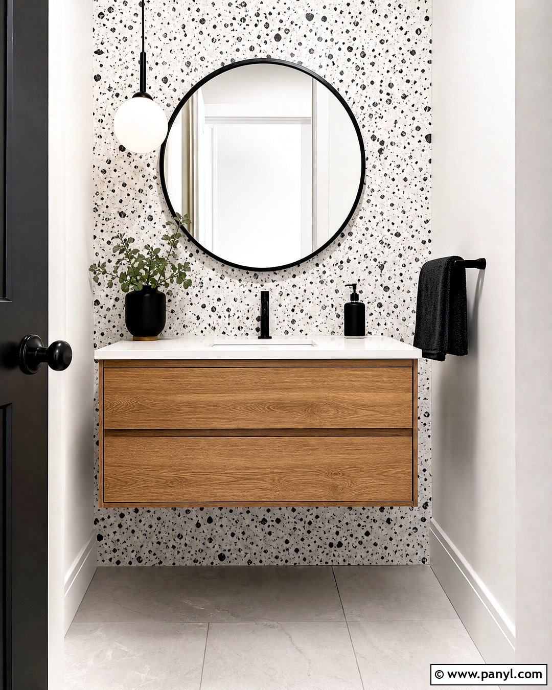 Black And White Terrazzo Wall - 20 black and white wall painting ideas