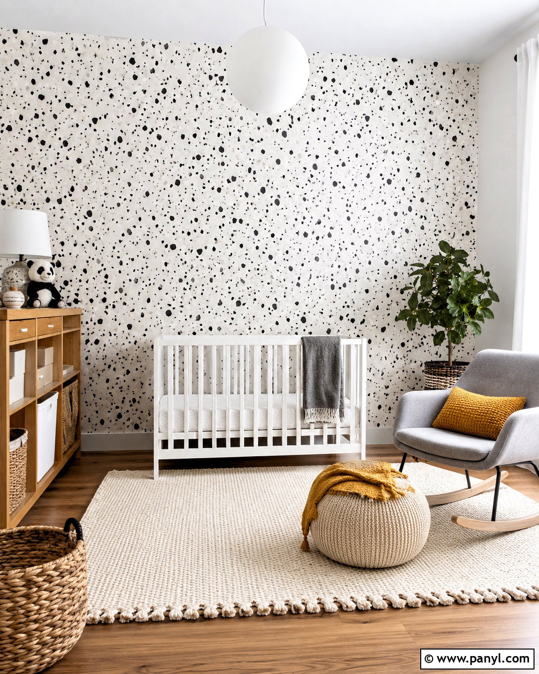 Black And White Terrazzo Wallpaper Accent Wall - 20 black and white wallpaper accent wall ideas