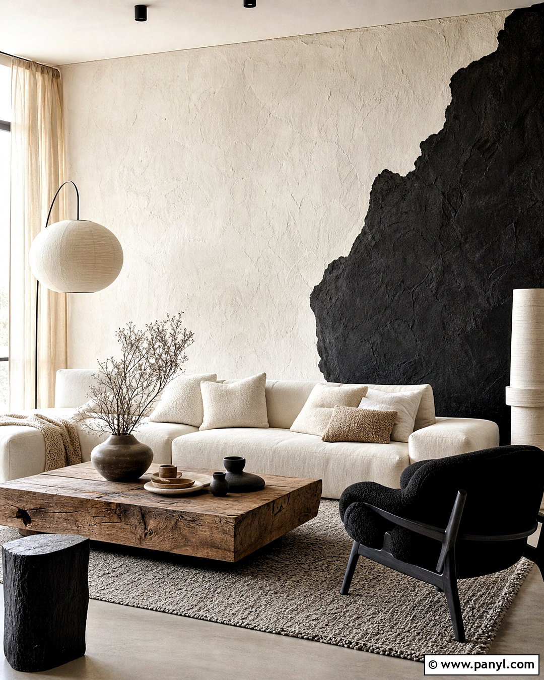 Black And White Textured Plaster Wall - 20 black and white wall design ideas