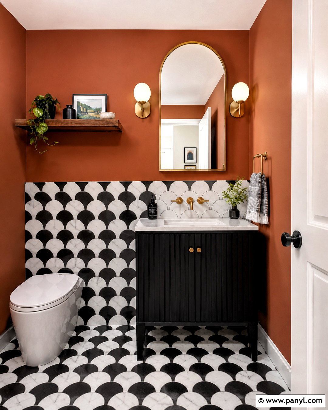 Black And White Tile Powder Room - 20 black and white pattern tile bathroom ideas