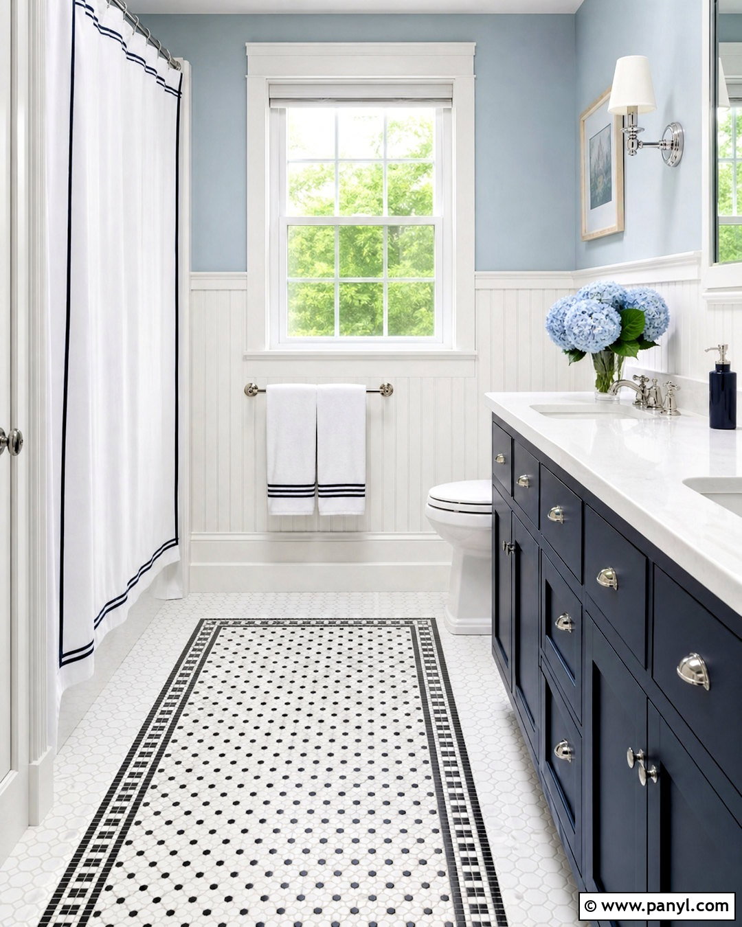 Black And White Tile Rug Bathroom Floor - 20 bathroom with black and white tile floor ideas