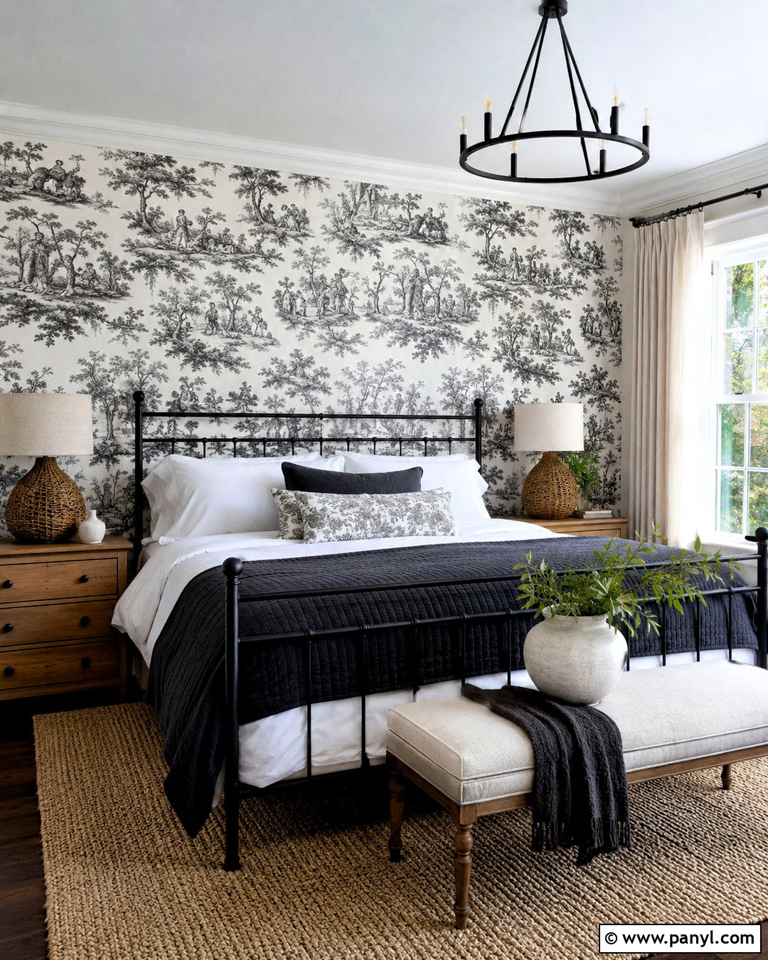 Black And White Toile Guest Bedroom - 20 black and white pattern design ideas