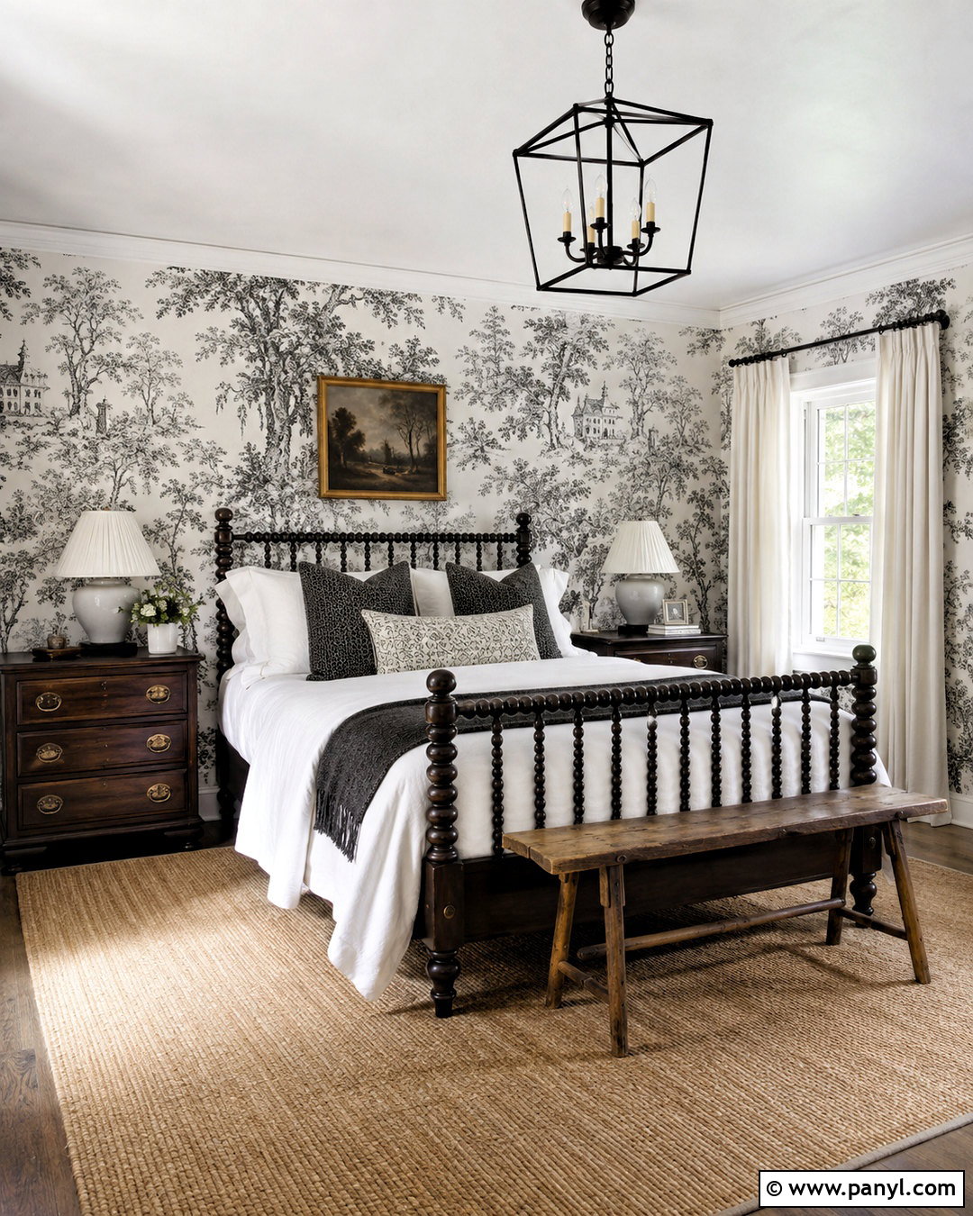 Black And White Toile Wallpaper Bedroom - 20 black and white wallpaper bedroom ideas
