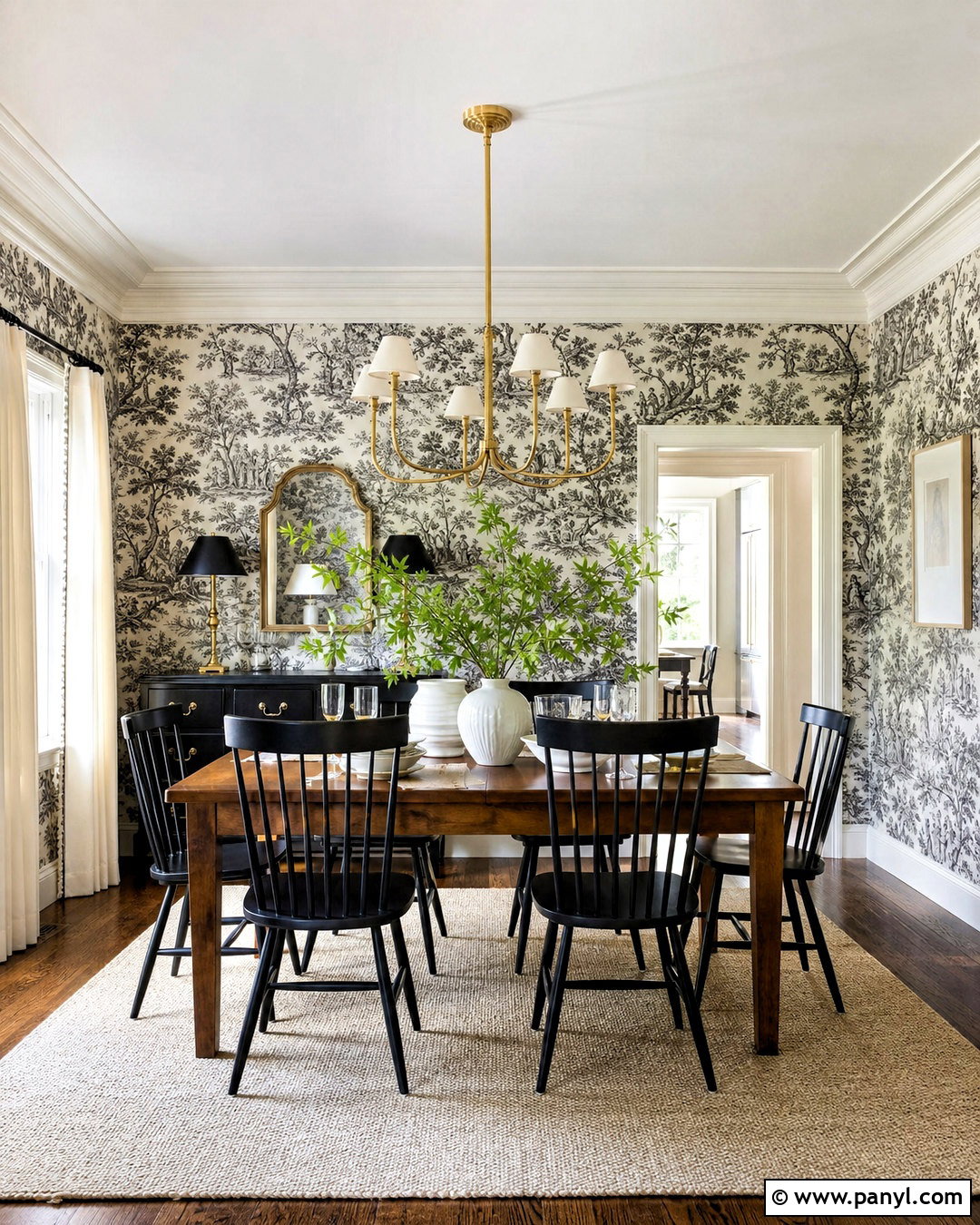 Black And White Toile Wallpaper Dining Room - 20 wallpaper ideas black and white ideas