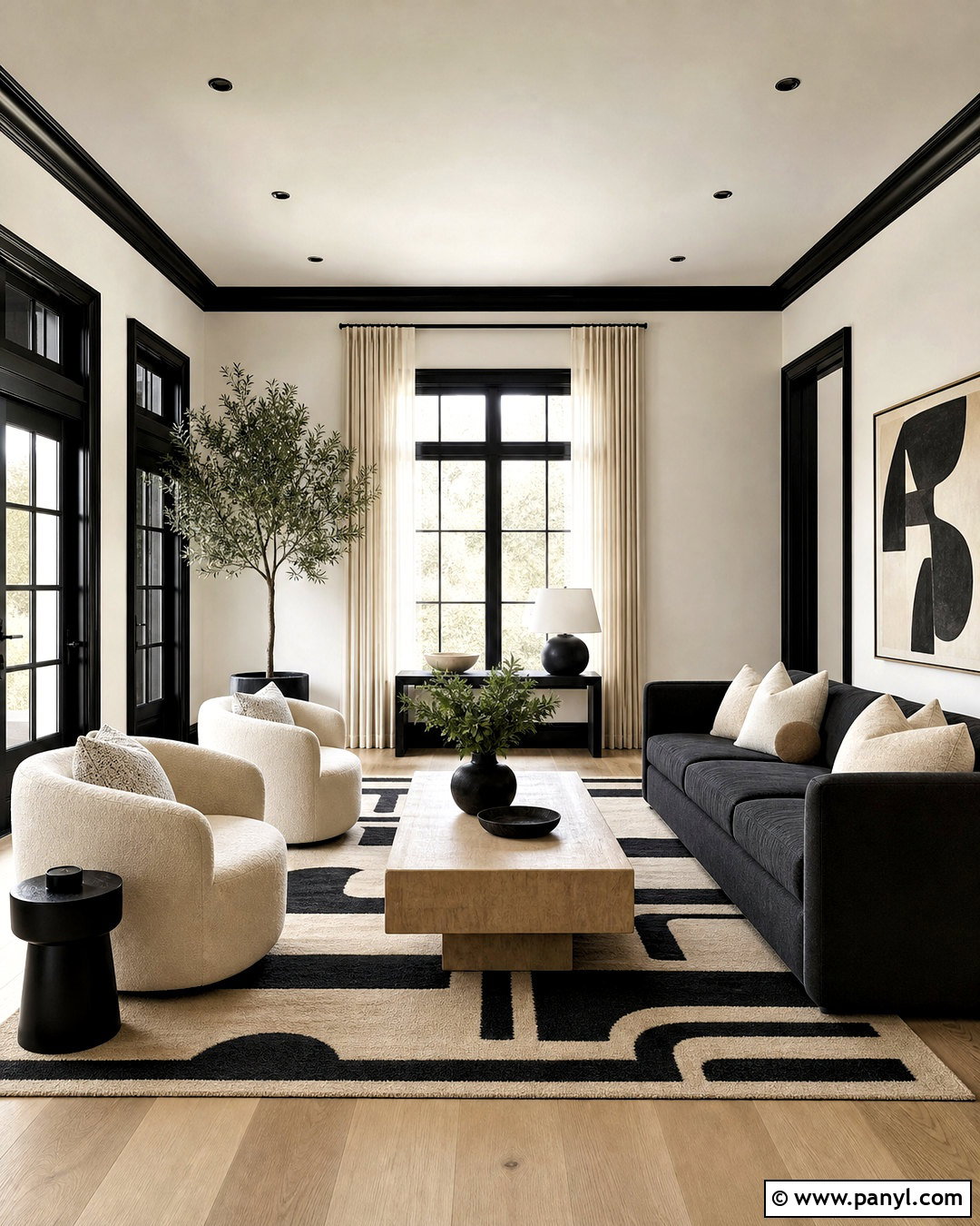 Black And White Trim Living Room - 20 black trim interior living rooms