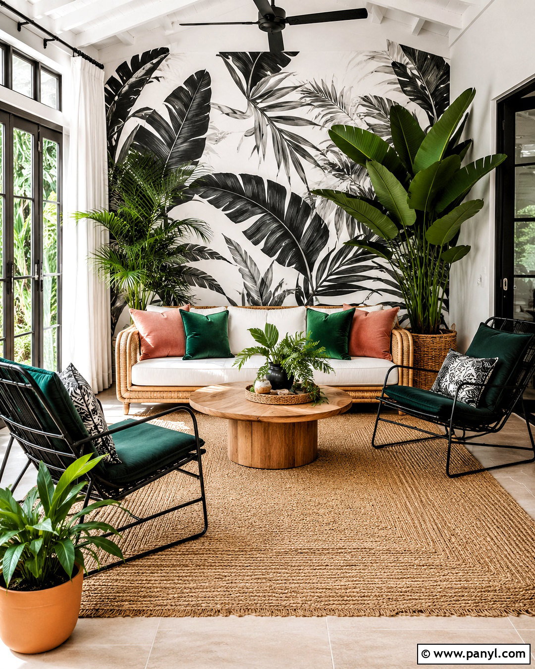 Black And White Tropical Wallpaper - 20 black and white pattern wallpaper ideas