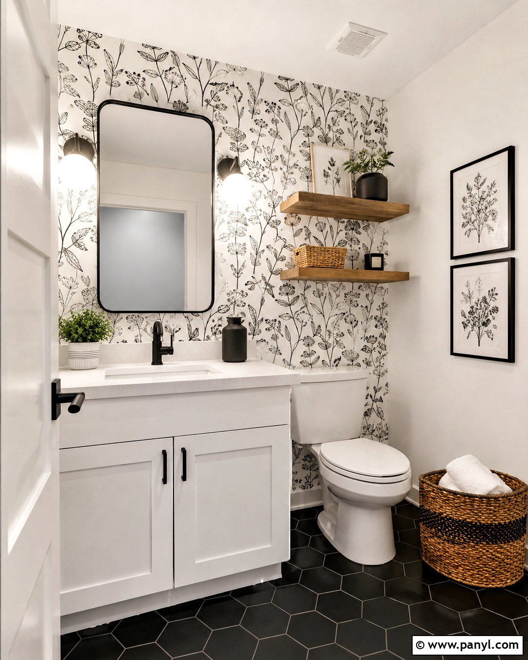 Black And White Wallpaper Accent Wall - 20 black and white wall decor ideas