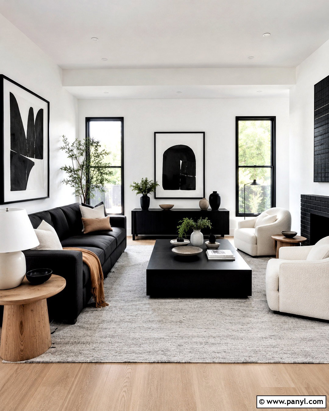 Black And White Walls Living Room - 20 White Walls Home Ideas