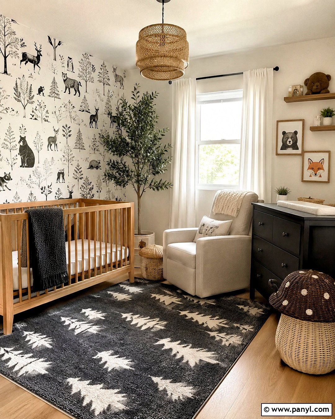 Black And White Woodland Nursery - 20 black and white baby nursery ideas
