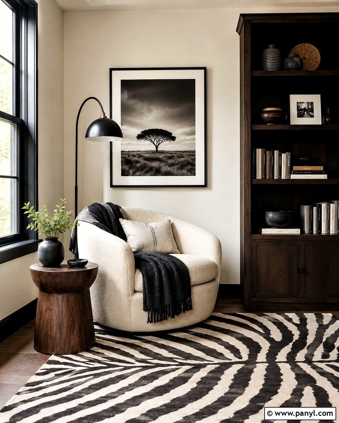 Black And White Zebra Reading Corner - 20 black and white pattern design ideas